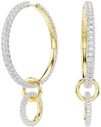 Swarovski - Dextera-Tone Plated Hoop Earrings - Lyst