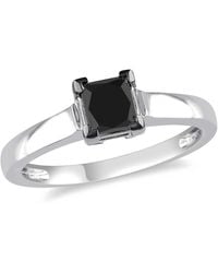 Amour - 1 Ct Tw Princess Cut Diamond Solitaire Engagement Ring - Lyst