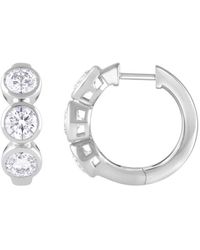 Brilliant Diamond - 14Kt 3.00 Carat Lab Grown Diamond Hoop Earrings For - Lyst