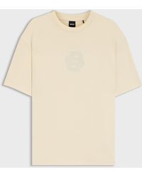 BOSS - Peached-Cotton T-Shirt With Double B Monogram - Lyst