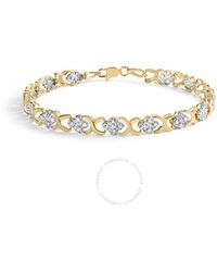 Haus of Brilliance - 10K 1.00 Cttw Diamond 5 Stone Floral Cluster And "X" Link 7" Bracelet (I-J Color, I3 Clarity) - Lyst