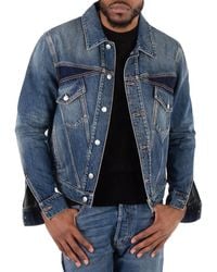 McQueen - Washed Panelled Denim Jacket, Brand Size 50 (Us - Lyst