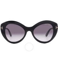 Tom Ford - Guinevere Smoke Gradient Butterfly Sunglasses Ft1084 01b 52 - Lyst