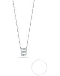 Roberto Coin - 18k White Gold Tiny Treasures Love Letter B Diamond Pendant - Lyst