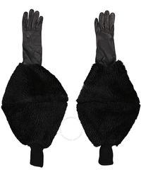Burberry - Chenille Puffy Sleeve Gloves - Lyst