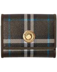 Burberry - Small Check Pattern Folding Wallet - Lyst