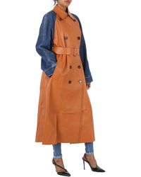 Chloé - Orange / Blue Double-breasted Trench Coat - Lyst