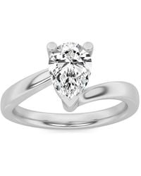 Mure And Co - 1Ctw Pear Shaped Lab Grown Diamond (F/Vs) Bypass Shank Engagement Ring - Lyst