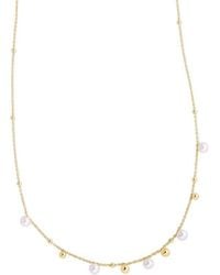 Tresorra - 14K Pearl And Scattered Bead Necklace - Lyst