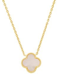Kylie Harper - 14K Over Mother Of Pearl Clover Necklace - Lyst