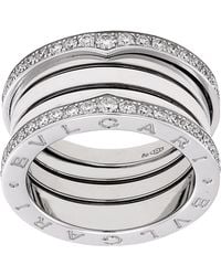 BVLGARI - B.Zero1 18K 4-Band Diamond Pave Ring - Lyst