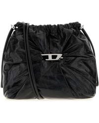 DIESEL - Leather Scrunch-D Bucket Bag - Lyst