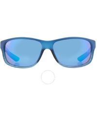 Maui Jim - Kaiwi Channel Blue Hawaii Wrap Sunglasses B840-03s - Lyst
