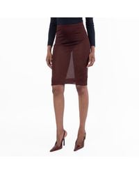 Saint Laurent - Sheer Midi Skirt - Lyst