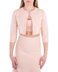 Victoria Beckham - Pointelle Cropped Cardigan - Lyst