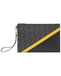 Fendi - Ff Logo Jacquard Flat Pouch - Lyst