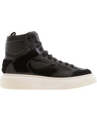 Ferragamo - Cassio Leather High-Top Sneakers - Lyst