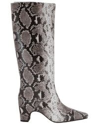 St. Agni - Python Print Leather High Boots, Brand Size 36 Us - Lyst