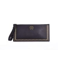 Roberto Cavalli - Mirror Rc Logo Studded Leather Pouch - Lyst