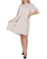 MM6 by Maison Margiela - Maison Margiela Ladies Ecru All-Over Checkered Shirt Dress, Brand Size 36 (Us - Lyst
