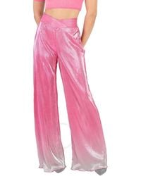 ROTATE BIRGER CHRISTENSEN - Silvery Pink Glo Gradient Plisse Straight Pants - Lyst