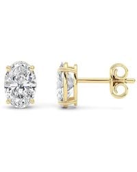 Mure And Co - 4Ctw Oval Shaped Lab Grown Diamond (F/Vs) Stud Earrings - Lyst