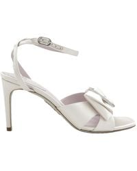 Rene Caovilla - Rene Caovilla Sara 80 Bow Satin Sandals - Lyst