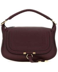 Chloé - Aubergine Leather Small Marcie Shoulder Bag Dark Velvet - Lyst