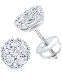 Brilliant Diamond - 14Kt 1.00 Carat Lab Grown Diamond Stud Earrings For - Lyst