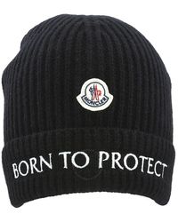 Moncler - Kids Born To Project Logo-patch Ribbed Knit Beanie - Lyst