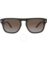 Ray-Ban - Polarized Brown Gradient Square Sunglasses Rb4407 6732t5 57 - Lyst