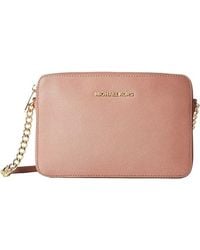 Michael Kors - Jet Set Large Saffiano Leather Crossbody Bag - Lyst