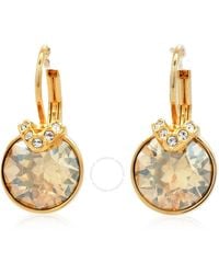 Swarovski - Bella-Tone Plated Round Cut V Drop Earrings - Lyst