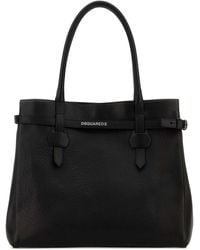 DSquared² - Black Leather Twin Shopping Bag - Lyst