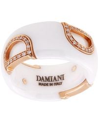 Damiani - D.Icon Ladies Ceramic, And Diamonds Ring, Size 13 - Lyst