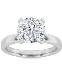 Mure And Co - 2Ctw Round Shaped Lab Grown Diamond (F/Vs) Hidden Halo Petite Shank Ring - Lyst