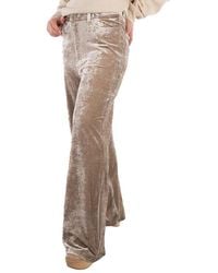 Balenciaga - Velvet Stretch Wide-Leg Trousers - Lyst