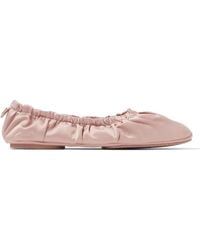 Jimmy Choo - Bardo Satin Ballerina Flats, Brand Size 34.5 Us - Lyst