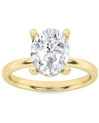 Mure And Co - 2Ctw Oval Shaped Lab Grown Diamond (F/Vs) Hidden Halo Petite Shank Ring - Lyst