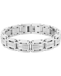 Robert Alton - 1Ctw Diamond Stainless Steel Link Bracelet - Lyst