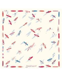 Longchamp - En Attendant La Vague Square Silk Scarf - Lyst