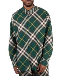 Burberry - Ekd-Embroidered Check Cotton Shirt - Lyst
