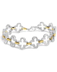 Haus of Brilliance - 925 Two-Tone Sterling 1/10 Cttw Natural Round Diamond Fashion Tennis Bracelet (I-J Color, I1-I2 Clarity) - Lyst