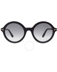 Tom Ford - Nicolette Smoke Round Sunglasses Ft0602 001 52 - Lyst