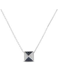 Haus of Brilliance - 14K 1/4 Cttw Treated Diamond Matte Finished Pyramid Pendant Necklace - Lyst
