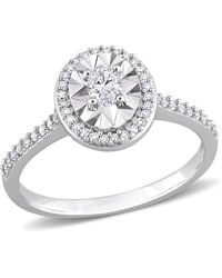 Amour - 1/3 Ct Tw Oval And Round-Cut Diamond Ring - Lyst