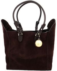 Burberry - Medium Calf Suede Shield Tote Bag - Lyst