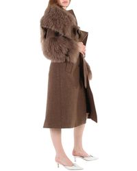 Burberry - Shearling Trim Wool Cashmere Double-breasted Trench Coat - Lyst