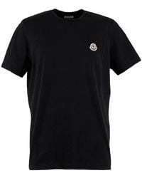 Moncler - Logo-Patch Crew Neck T-Shirt - Lyst
