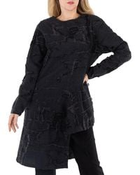 Y's Yohji Yamamoto - Ladies Wool Glen Check Lace-Up Shoulder Detail Top, Brand Size 1 - Lyst